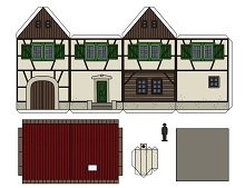 ocuklar iin hazr ev model maketi ablonu, paper craft model house